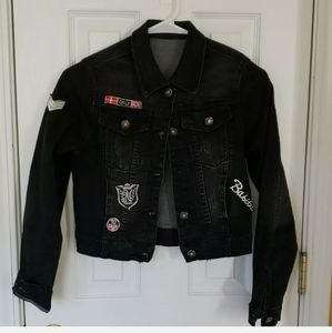 Women Black Jean Jacket SZ S, Fith Avenue